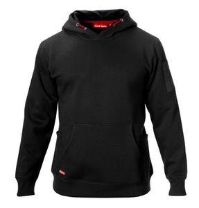 HARD YAKKA BRUSHED FLEECE HOODIE-2XL-BLACK