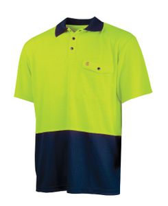 TRU Recycled Anti-Microbial Micromesh S/S Two Tone Hi-Vis Polo Shirt