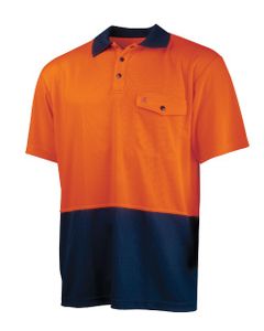 TRU Recycled Anti-Microbial Micromesh S/S Two Tone Hi-Vis Polo Shirt