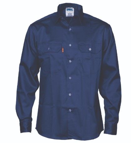 DNC Patron Saint® Flame Retardant Drill Shirt, Lon-L-NAVY