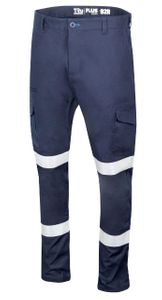 TRU Midweight Cotton Stretch Cargo Trousers With Biomotion Reflec-77R-NAVY