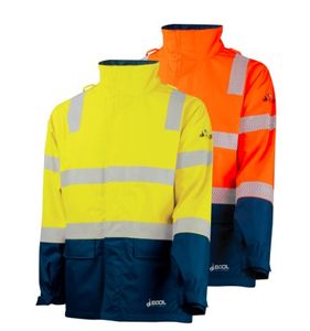 FR PPE3 Hi-Vis Parka With Zip-Off Sleeves And Segmented FR Tape