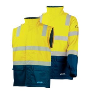 FR PPE3 Hi-Vis Parka With Zip-Off Sleeves And Segmented FR Tape