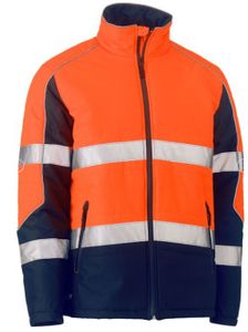 Taped Hi Vis Puffer Jacket with Stand Collar