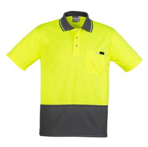 SYZMIK Mens Hi Vis Comfort Back Short Sleeve Polo