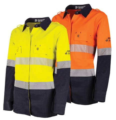 WOMENS ULTRA-LIGHTWEIGHT PPE2 TWO TONE FR Shirt WITH SEGMENTED FR REFLECTIVE TAPE