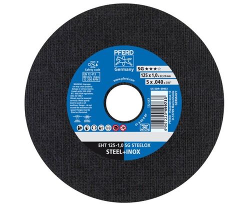 Cutting Disc 125mm x 1.0mm x 22.2mm Premium Steelox PFERD