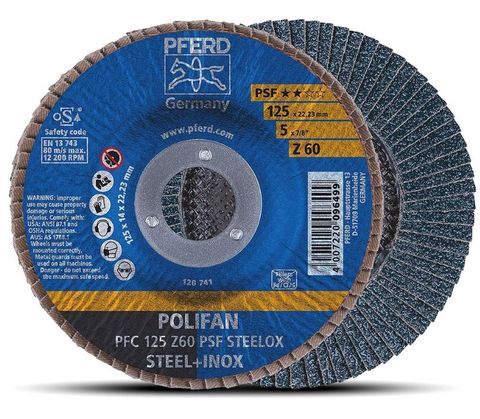 Disc Flap 125mm Z60 Grit Polifan Steelox PFERD