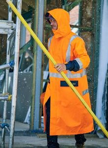 Taped Hi Vis Long Rain Coat