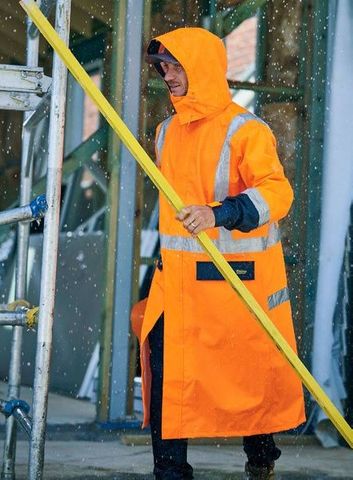 Taped Hi Vis Long Rain Coat