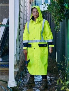 Taped Hi Vis Long Rain Coat
