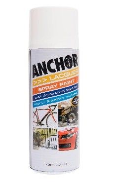 ANCHOR LAQUER PAINT AEROSOL 300GM GLOSS WHITE