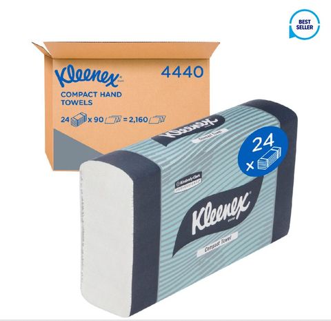 KLEENEX COMPACT HAND TOWEL 29.5CM X 19CM (90SHT/PK) 24/CTN