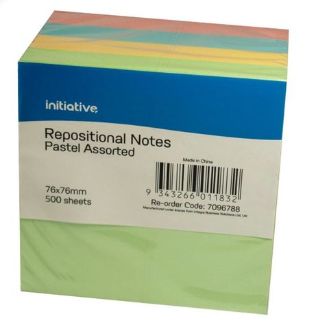 POST-IT NOTES 76 X 76 PASTEL (500SHT)