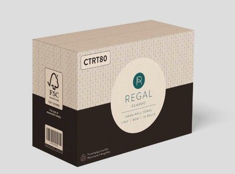 REGAL CLASSIC HAND TOWEL ROLL 18CM X 80M (16/CTN)