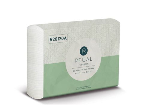 REGAL COMPACT HAND TOWEL 25CM X 19CM (120SHT/PK) 20/CTN