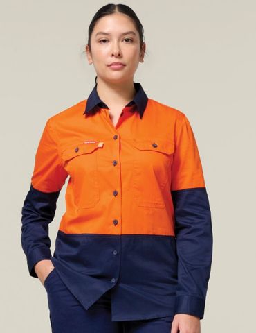 WWOMENS CORE HV LS LW SPLICED VENTED DRILL SHIRT