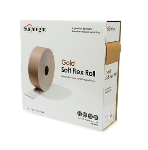 SOFT FLEX GOLD SPONGE BACK ABRASIVE ROLL 114mm x 25M 240G SUNMIGHT