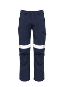 SYZMIK Mens Orange Flame Taped Cargo Pant