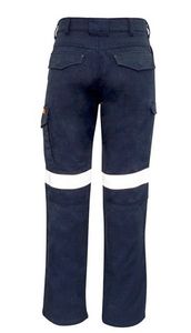 SYZMIK Mens Orange Flame Taped Cargo Pant