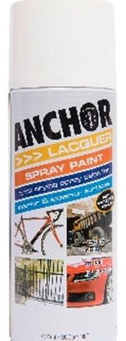 ANCHOR LAQUER PAINT AEROSOL 300GM FLAT WHITE