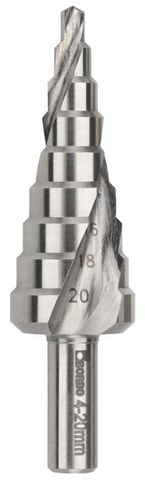 STEP DRILL SPIRAL H/DUTY HSS 4-20MM BORDO