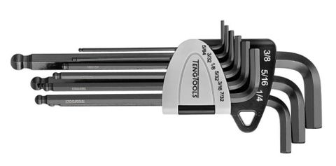 ALLEN KEY HEX SET BALL END 9PCE IMPERIAL 5/16-3/8 TENG TOOLS