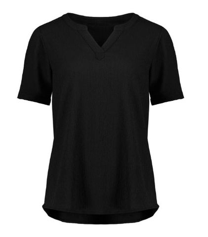 WOMENS RUCHE SHORT SLEEVE BLOUSE