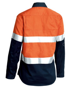 Bisley Women's Taped Hi Vis Cool Lightweight Drill Shirt