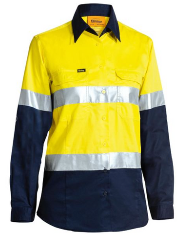 Bisley Women's Taped Hi Vis Cool Lightweight Drill Shirt