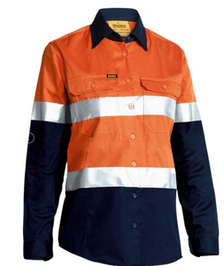 Bisley Women's Taped Hi Vis Cool Lightweight Drill Shirt