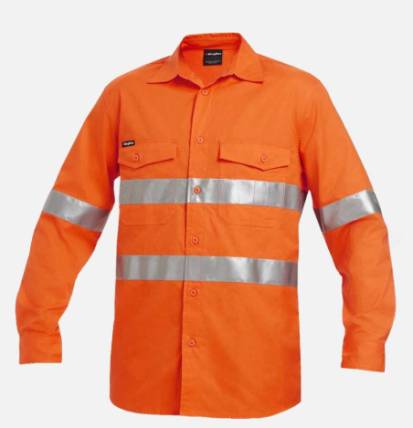 KING GEE WORKCOOL 2 HI-VIS REFLECTIVE LONG SLEEVE WORK
