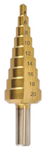 Saber 4 - 20mm HSS Straight Flute TiN Coated Step Drill