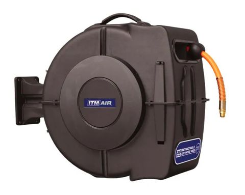 RETRACTABLE AIR HOSE REEL, 10MM X 20M HYBRID POLYMER AIR HOSE WITH 1/4" BSP MALE FITTINGS
