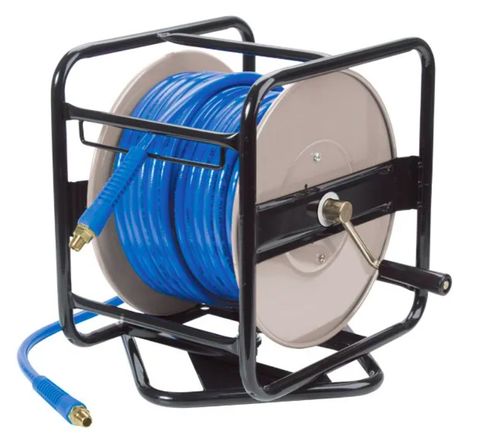 MANUAL AIR HOSE REEL, 8MM X 30M PVC AIR HOSE WITH 1/4" BSP MALE FITTINGS
