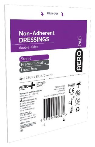 Aeropad Non Adherent Dressing 10 x
7.5cm Individual