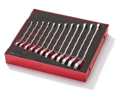 TENG 12PCE REV. RATCHET MM COMBINATION SPANNER SET - TED-TRAY