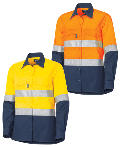 TRU RIP STOP LADIES COOL PERFORMANCE HIVIS SHIRT WITH 3M TAPE