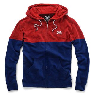 100% Arvius Red/Navy Zip Hoodie