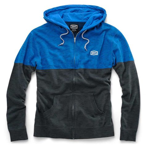 100% Arvius Charcoal/Blue Zip Hoodie