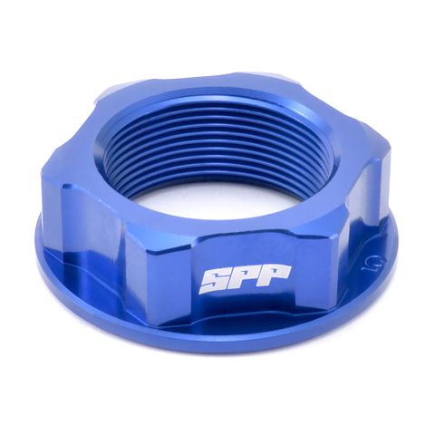 Spp Steering Stem Nut Various Suzuki Yamaha 125-450 Blue