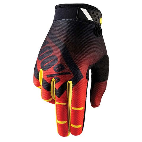 100% Ridefit Corpo Red Gloves