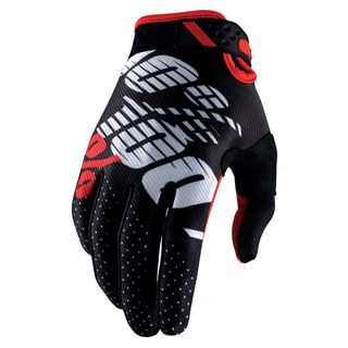 100% Ridefit Black/Red Gloves