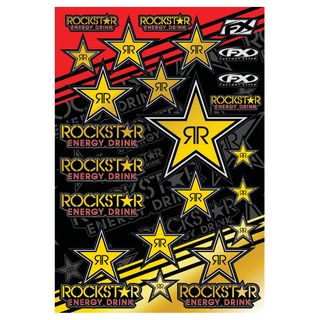 Factory Effex Oem Sticker Sheet Rockstar Energy Gold Chrome