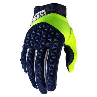 100% Airmatic Fluo Yellow/Navy Gloves