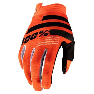 100% Itrack Orange/Black Gloves