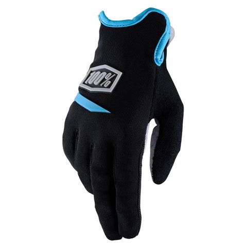 100% Ridecamp Black/Blue Womens Gloves