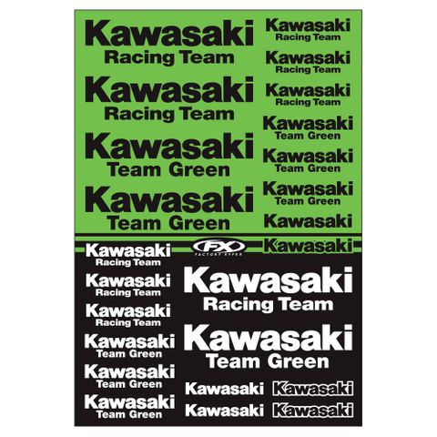 22-68132 KAWASAKI RACING STICKER SHEET OEM REPLIC