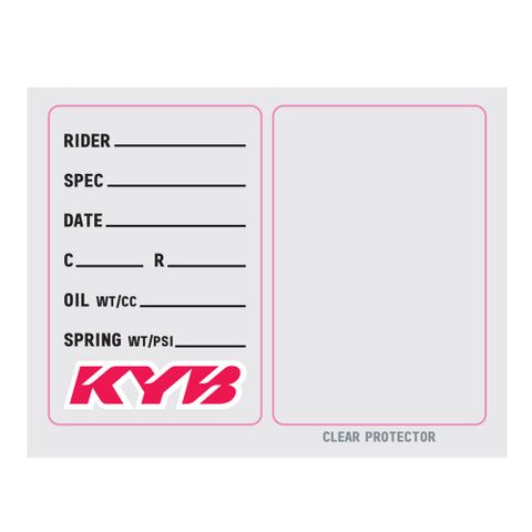 22-90023 KYB SUSPENSION SPEC STICKER 3 PACK