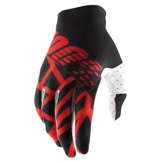 100% Celium 2 Black/White/Red Gloves
